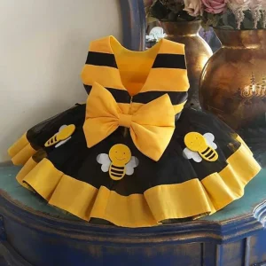 Toddler Girl Honey Bee Tutu Party Dress