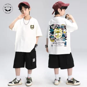 Hip-Hop Oversize Cotton T-Shirt for Ages 7 - 12