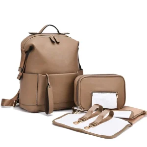 Changing Bag, Leather, Large Capacity, Waterproof
